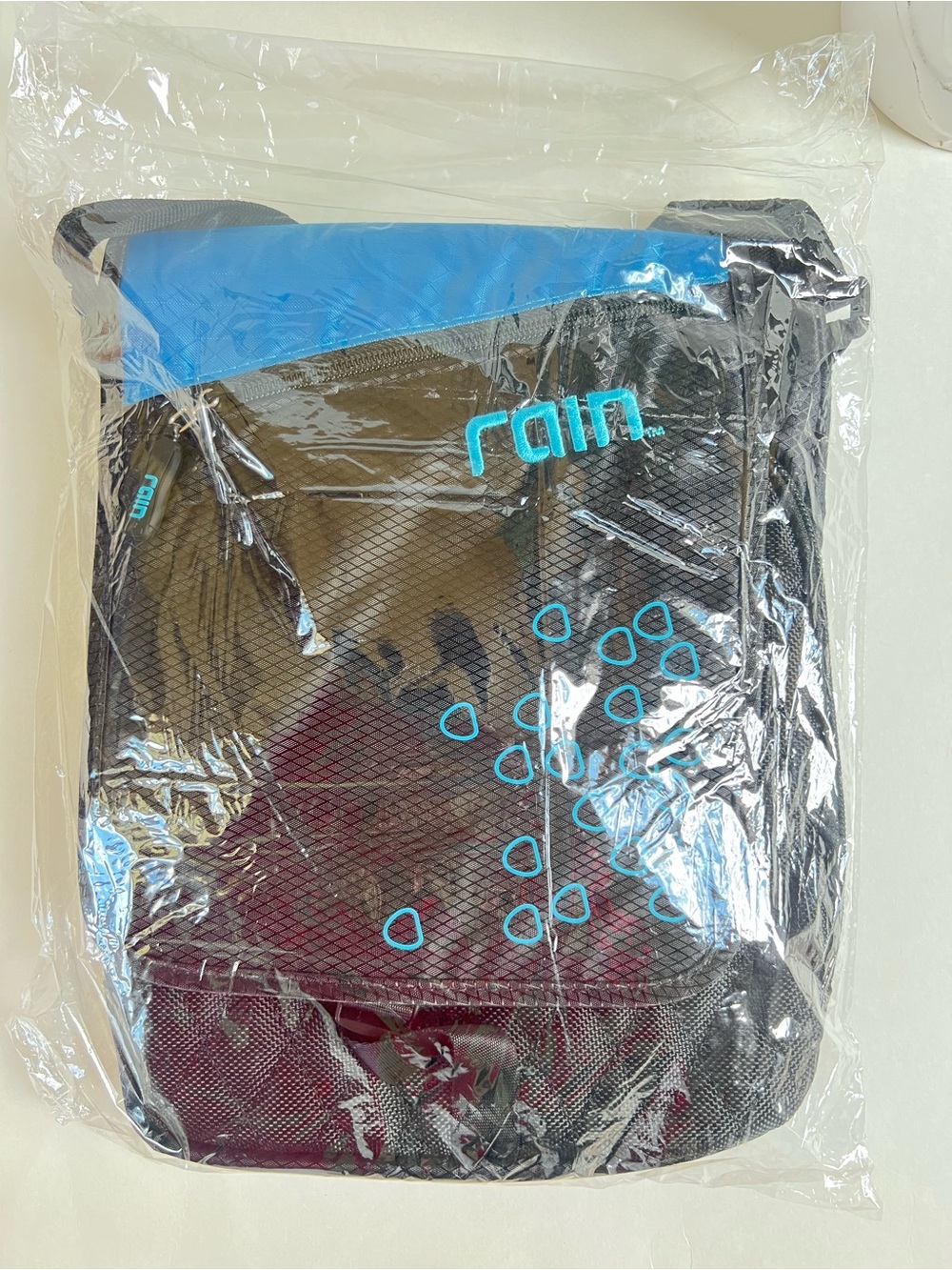 Rain Water Resistant Black & Blue Ripstop Nylon Crossbody Messenger Bag Techwear